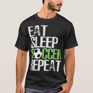 T-shirt Mangez Sleep Football Répéter Chemise Cool Sport J