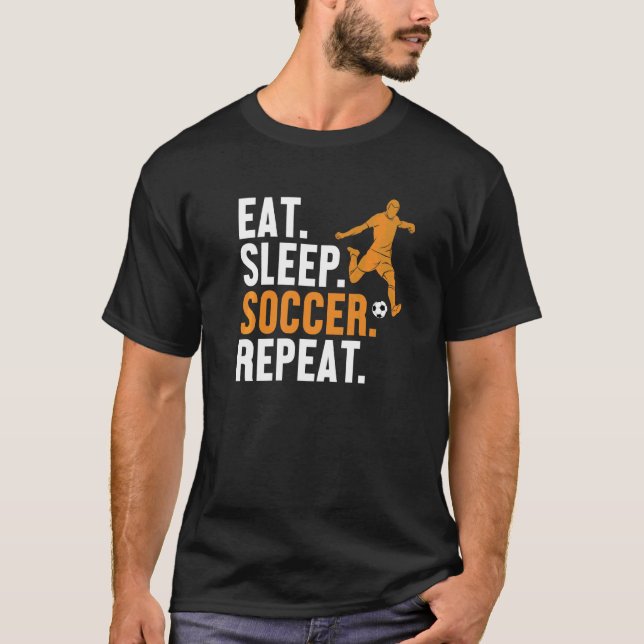 T-shirt Mangez Sleep Football Répéter Football Fußball But (Devant)