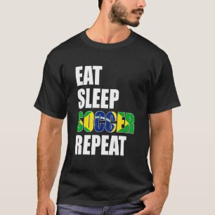 T-shirt Mangez Sleep Football Répéter Soccer Cool Brésil J