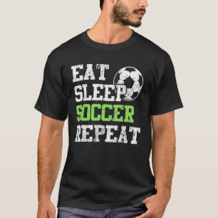 T-shirt Mangez Sleep Football Répéter Soccer Joueur