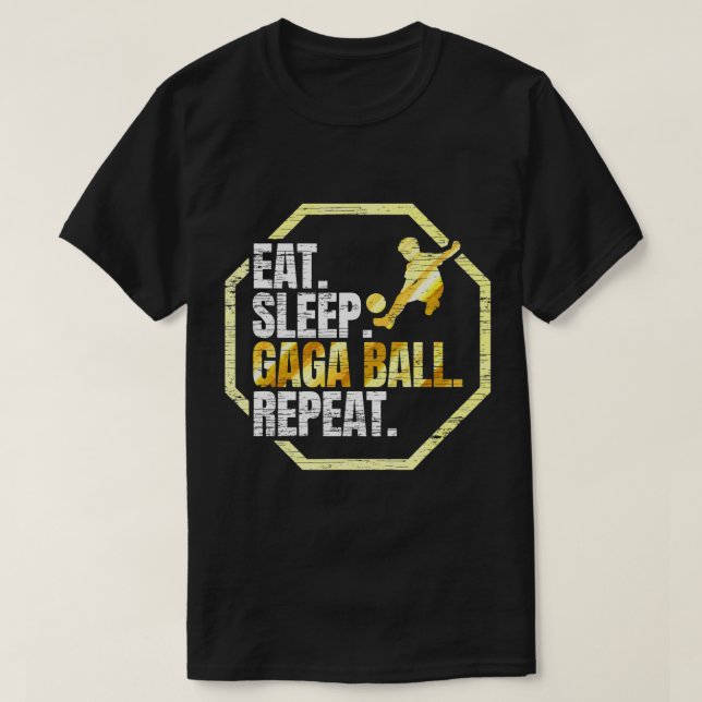 T-shirt Mangez Sleep Gaga Ball Répéter (Design devant)
