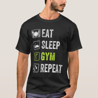 T-shirt Mangez Sleep Gym Repeat - Fitness