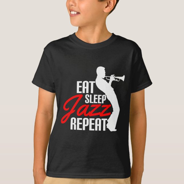 T-shirt Mangez Sleep Jazz Repeat Cool pour les amateurs de (Devant)
