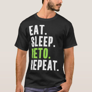 T-shirt Mangez Sleep Keto Répéter Drôle Citation Vegan Ke 