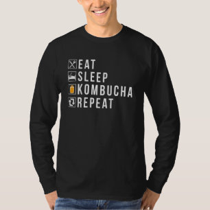 T-shirt Mangez Sleep Kombucha Répéter T Bocha Brew