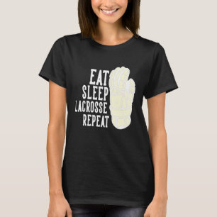 T-shirt Mangez Sleep Lacrosse Repeat Boys Lax Sports Team 
