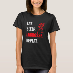 T-shirt Mangez Sleep Lacrosse Répéter Lacrosse Hommes Femm