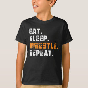 T-shirt Mangez Sleep Lutte Répétez Lutte Sport Cadeau
