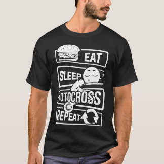 T-shirt Mangez Sleep Motocross Répéter Motorcycle Motorspo