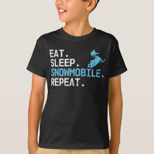 T-shirt Mangez Sleep Motoneige Répéter Moteur Sledding Con