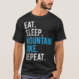 T-shirt Mangez Sleep Mountain Vélo Répétez Mountain Vélo