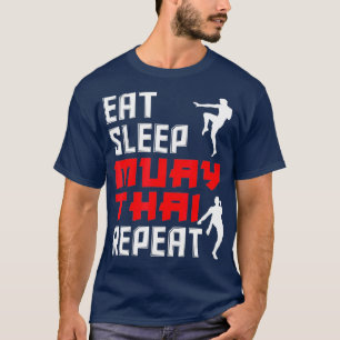 T-shirt Mangez Sleep Muay Thai Repeat Funny Muay Thai Cade