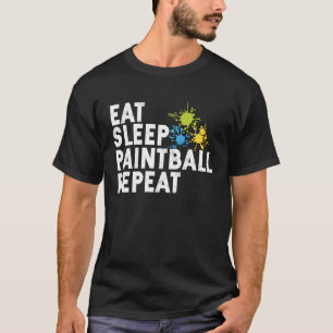 T-shirt Mangez Sleep Paintball Paintball Paintball Soft Ai