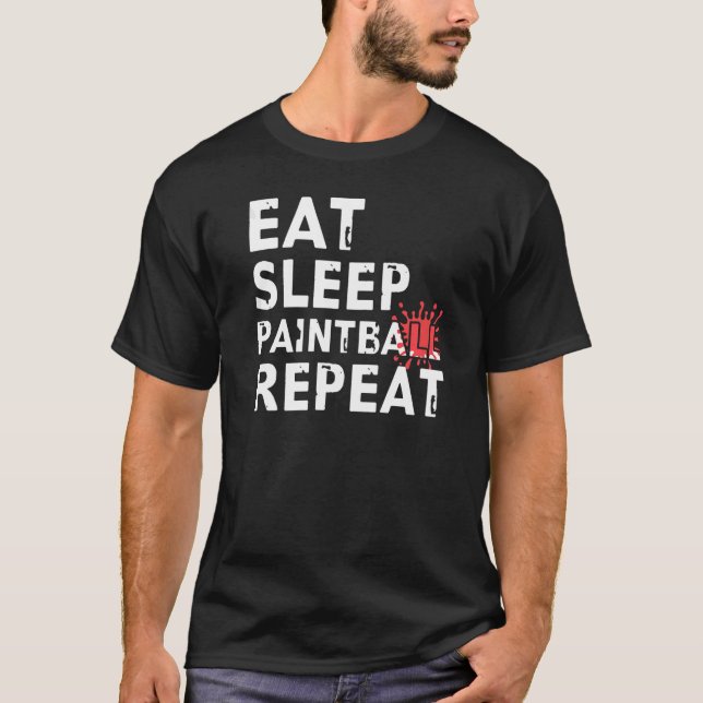 T-shirt Mangez Sleep Paintball Répéter pour Paintball (Devant)