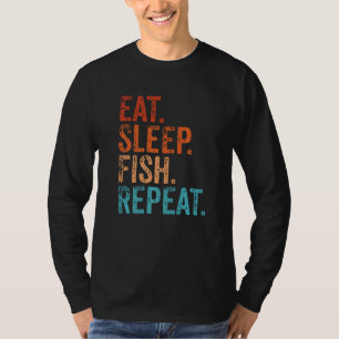 T-shirt Mangez Sleep Poisson Répéter Funny Fisher Fisherma