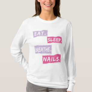 T-shirt Mangez Sleep Respire Citation des ongles pour les