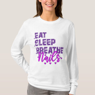 T-shirt Mangez Sleep Respire Citation des ongles pour les