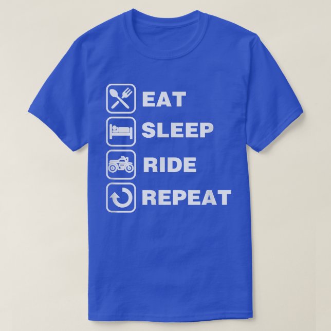 T-shirt Mangez Sleep Ride Répéter Motorcycle Biker 462 (Design devant)