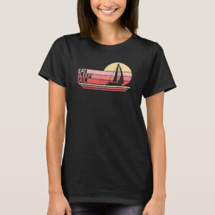 T-shirt Mangez Sleep Sailing Famille Voilier et voilier Ba