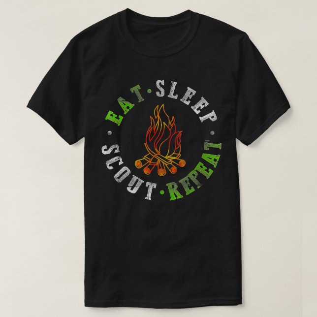 T-shirt Mangez Sleep Scout Répéter Camping Scouting Lover (Design devant)