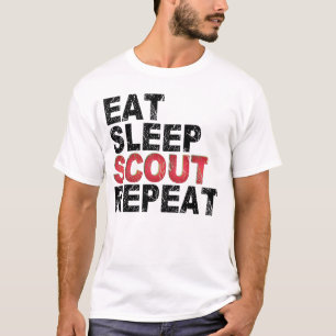 T-shirt Mangez Sleep Scout Répéter Funny Scouting Outdoor