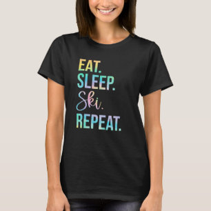 T-shirt Mangez Sleep Ski Répéter Ski Vacation Skier Ski Li