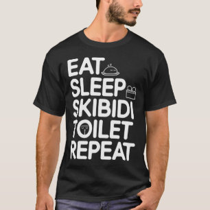 T-shirt Mangez Sleep Skibidi Toilet Répéter Mème drôle Vin