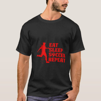 T-shirt Mangez Sleep Soccer Répéter Cadeau Pour Les Joueur