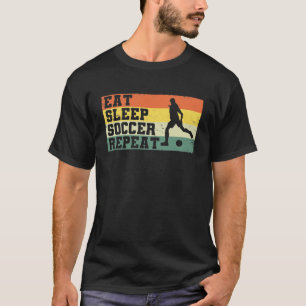 T-shirt Mangez Sleep Soccer Répéter Retro Football Player 