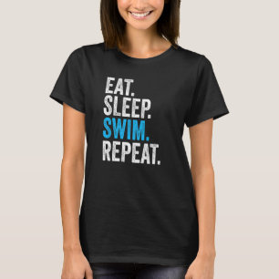 T-shirt Mangez Sleep Swim Répéter Nage Vintage Swimmer