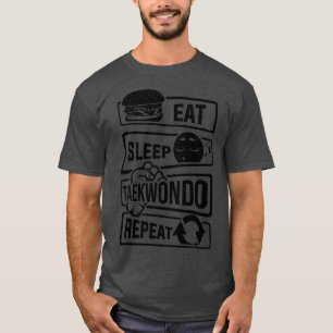 T-shirt Mangez Sleep Taekwondo Répéter Martial Arts Martia