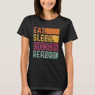 T-shirt Mangez Sleep Taekwondo Répéter Taekwondo Black Bel