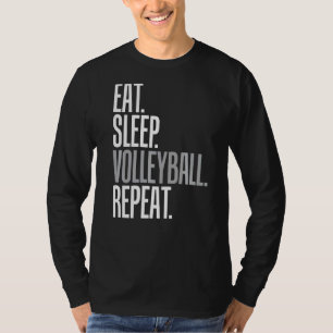 T-shirt Mangez Sleep Volleyball Répéter Cool Pour Vollybal