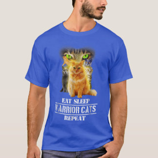 T-shirt Mangez Sleep Warriors Chats Répétez Funny Chat Lov