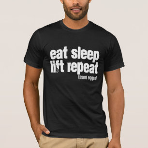 T-shirt mangez. sommeil. ascenseur. répétition