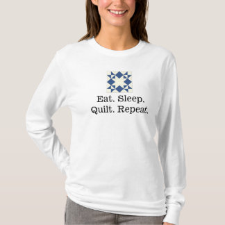 T-shirt Mangez. Sommeil. Édredon. Répétition. La longue