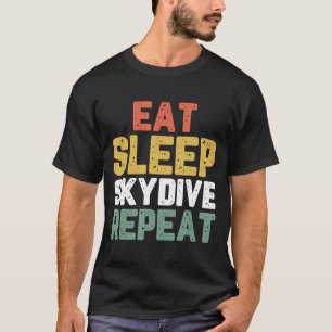 T-shirt Mangez Sommeil Skydive Skydive Skydiver Vintage Ch
