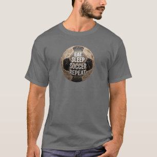 T-shirt mangez sommeil soccer répéter