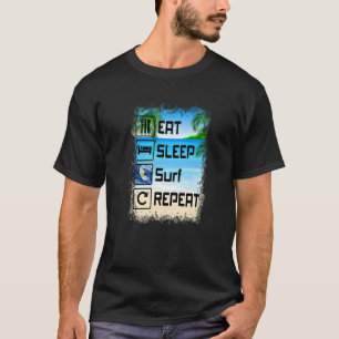 T-shirt Mangez Surf de sommeil Répéter Funny Plage Surfer