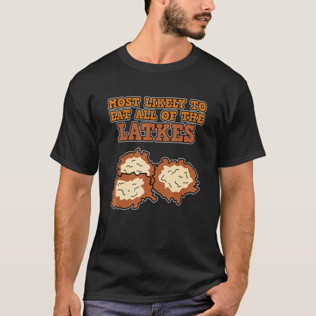 T-shirt Mangez tous les Latkes juif Hanoukka juif Dîner de (Devant)