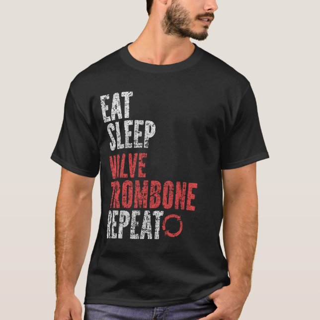 T-shirt Mangez Vanne de sommeil trombone Répétition (Devant)