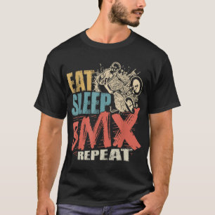 T-shirt Mangez vintage Sleep BMX Répéter Funny BMX Vélo