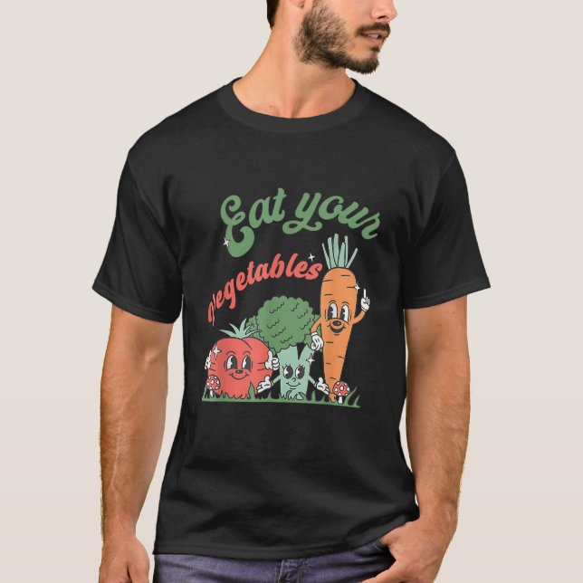 T-shirt Mangez vos fermiers Légume Retro Market Vegetable  (Devant)