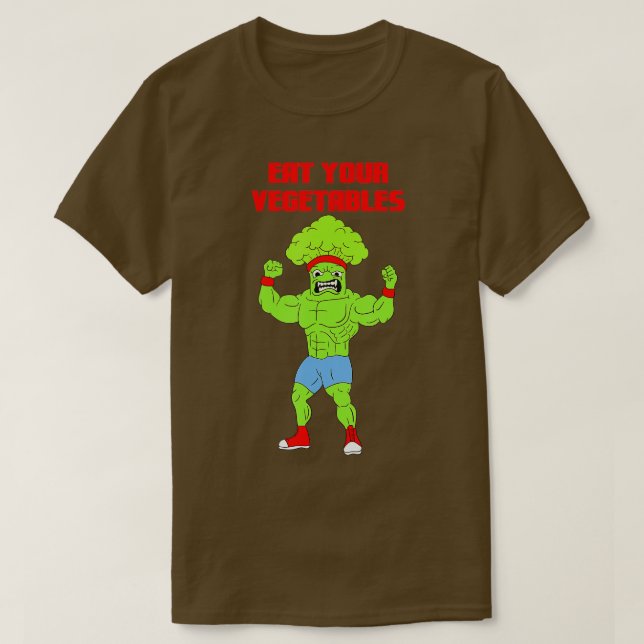 T-shirt Mangez vos légumes Brocoli Poids Gym Str (Design devant)