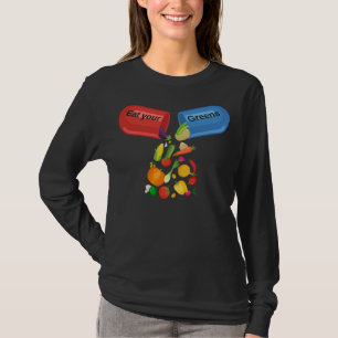 T-shirt Mangez vos verts Veggie Pill Nutrition Alimentatio