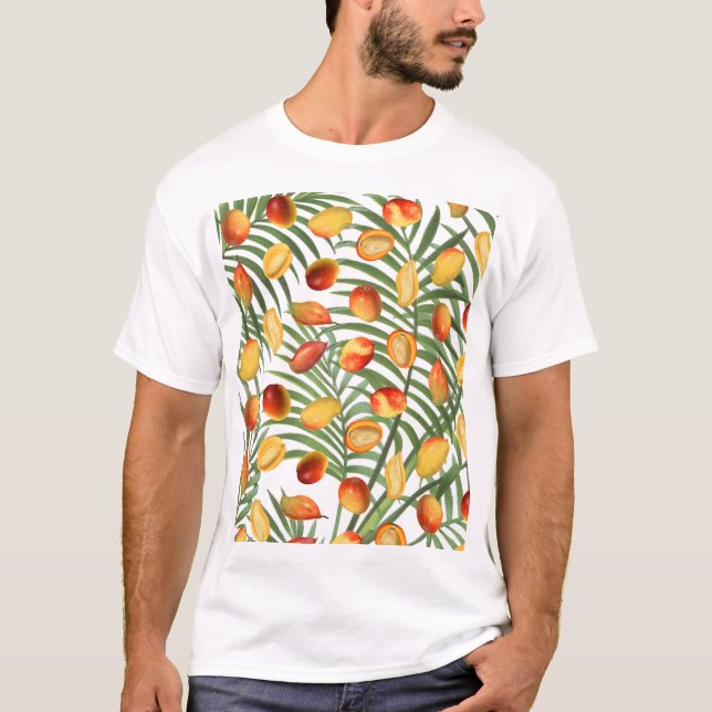 T-shirt Mango vintage et verdure Motif de fruits d'été (Devant)