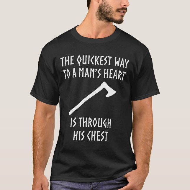 T-shirt Manière au coeur Viking drôle d'un homme médiéval (Devant)
