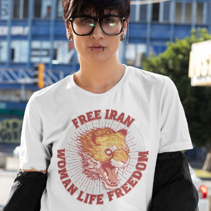 T-shirt Manifestation pour la libération de l'Iran   Rouge