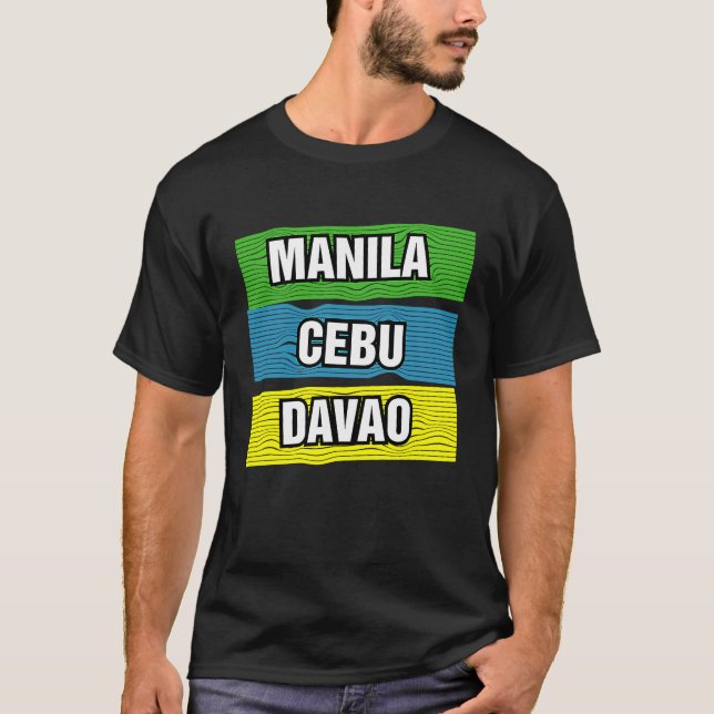 T-shirt Manille Cebu Davao Philippines Voyage internationa (Devant)