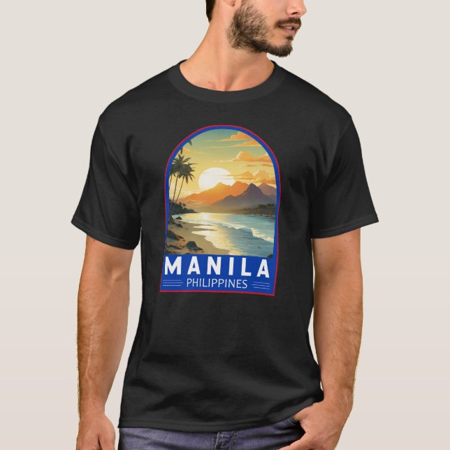 T-shirt Manille Philippines Travel Art Vintage (Devant)